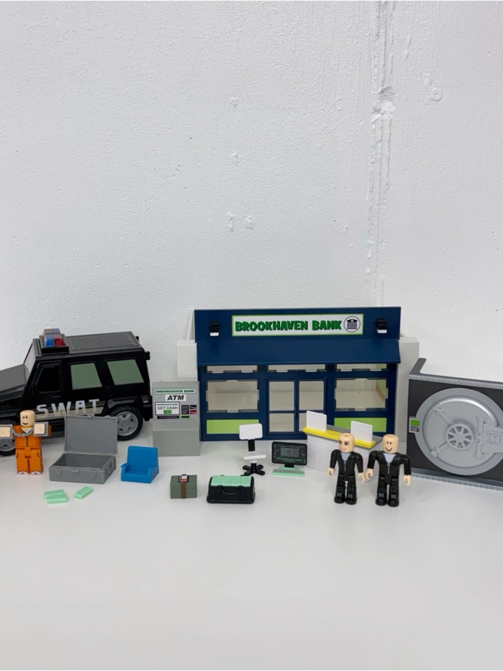 Roblox Brookhaven Bank Playset with SWAT Van and Accessories